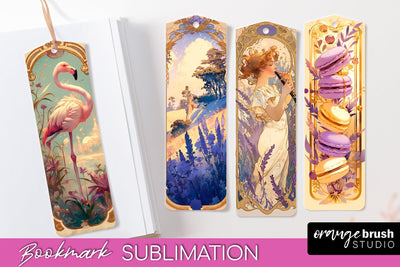 Vintage Scrapbook Bookmark Sublimation - Ephemera Bookmarks Sublimation OrangeBrushStudio 
