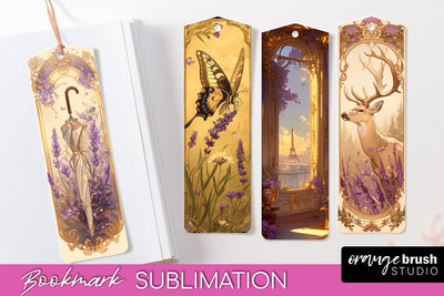 Vintage Scrapbook Bookmark Sublimation - Ephemera Bookmarks Sublimation OrangeBrushStudio 