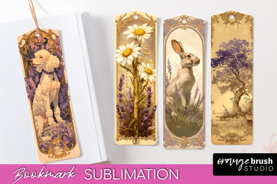 Vintage Scrapbook Bookmark Sublimation - Ephemera Bookmarks Sublimation OrangeBrushStudio 