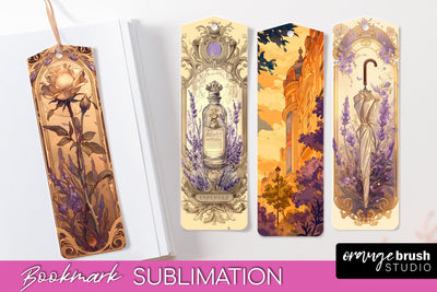 Vintage Scrapbook Bookmark Sublimation - Ephemera Bookmarks Sublimation OrangeBrushStudio 