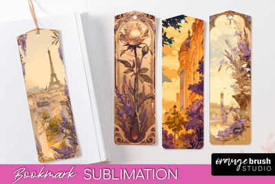 Vintage Scrapbook Bookmark Sublimation - Ephemera Bookmarks Sublimation OrangeBrushStudio 