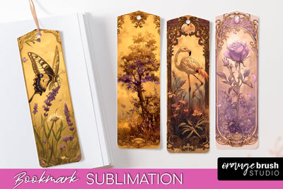Vintage Scrapbook Bookmark Sublimation - Ephemera Bookmarks Sublimation OrangeBrushStudio 