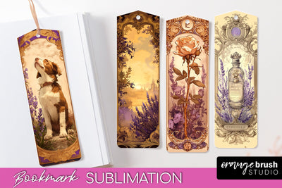 Vintage Scrapbook Bookmark Sublimation - Ephemera Bookmarks Sublimation OrangeBrushStudio 