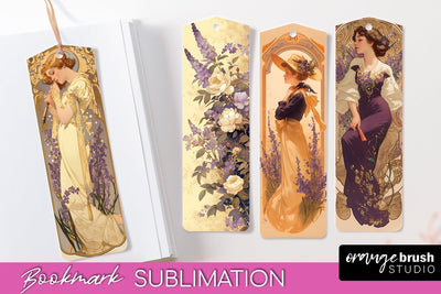 Vintage Scrapbook Bookmark Sublimation - Ephemera Bookmarks Sublimation OrangeBrushStudio 