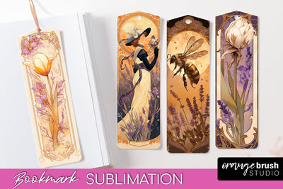 Vintage Scrapbook Bookmark Sublimation - Ephemera Bookmarks Sublimation OrangeBrushStudio 