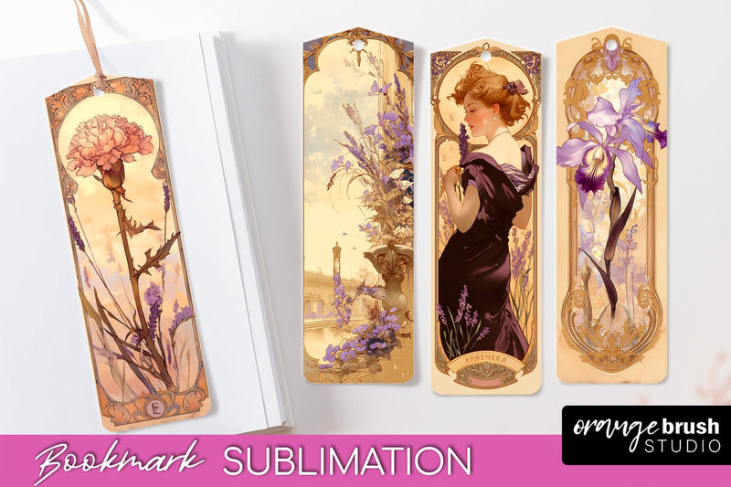 Vintage Scrapbook Bookmark Sublimation - Ephemera Bookmarks Sublimation OrangeBrushStudio 