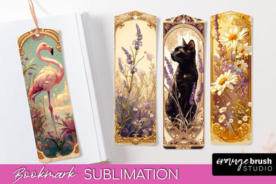 Vintage Scrapbook Bookmark Sublimation - Ephemera Bookmarks Sublimation OrangeBrushStudio 