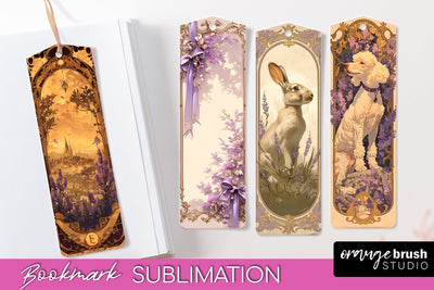 Vintage Scrapbook Bookmark Sublimation - Ephemera Bookmarks Sublimation OrangeBrushStudio 