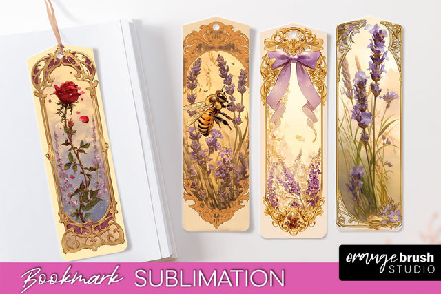 Vintage Scrapbook Bookmark Sublimation - Ephemera Bookmarks Sublimation OrangeBrushStudio 