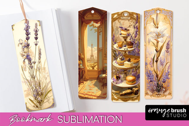 Vintage Scrapbook Bookmark Sublimation - Ephemera Bookmarks Sublimation OrangeBrushStudio 