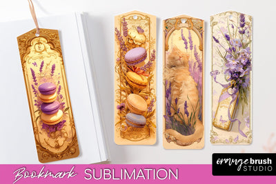 Vintage Scrapbook Bookmark Sublimation - Ephemera Bookmarks Sublimation OrangeBrushStudio 