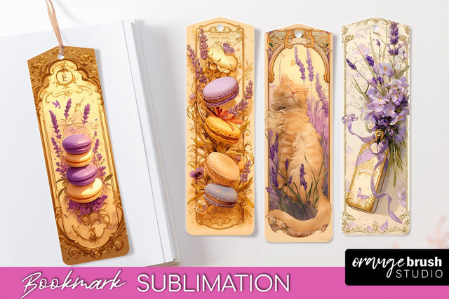 Vintage Scrapbook Bookmark Sublimation - Ephemera Bookmarks Sublimation OrangeBrushStudio 