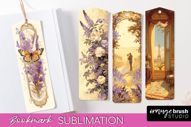 Vintage Scrapbook Bookmark Sublimation - Ephemera Bookmarks Sublimation OrangeBrushStudio 