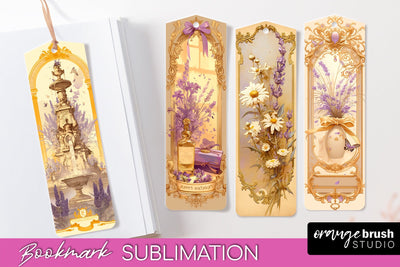Vintage Scrapbook Bookmark Sublimation - Ephemera Bookmarks Sublimation OrangeBrushStudio 