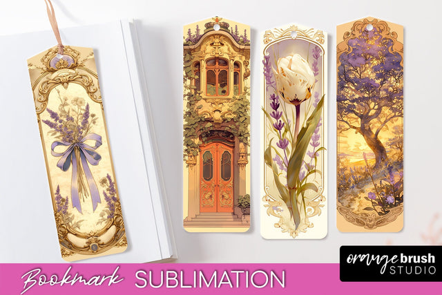 Vintage Scrapbook Bookmark Sublimation - Ephemera Bookmarks Sublimation OrangeBrushStudio 