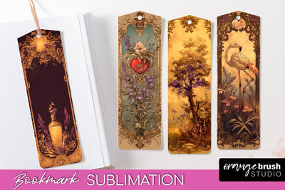 Vintage Scrapbook Bookmark Sublimation - Ephemera Bookmarks Sublimation OrangeBrushStudio 