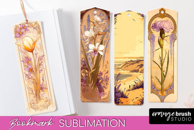 Vintage Scrapbook Bookmark Sublimation - Ephemera Bookmarks Sublimation OrangeBrushStudio 