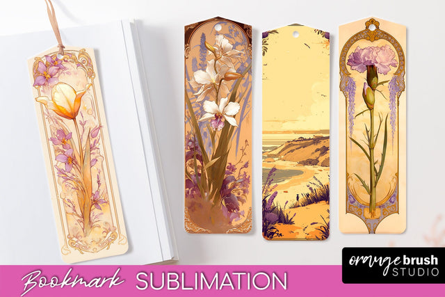 Vintage Scrapbook Bookmark Sublimation - Ephemera Bookmarks Sublimation OrangeBrushStudio 