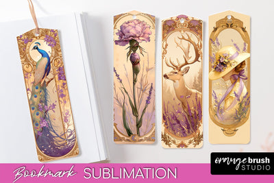 Vintage Scrapbook Bookmark Sublimation - Ephemera Bookmarks Sublimation OrangeBrushStudio 