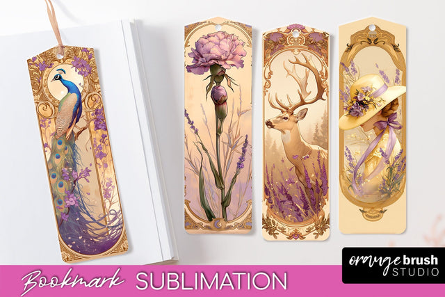 Vintage Scrapbook Bookmark Sublimation - Ephemera Bookmarks Sublimation OrangeBrushStudio 