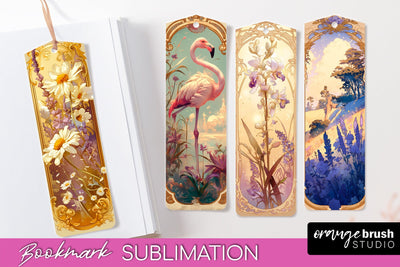 Vintage Scrapbook Bookmark Sublimation - Ephemera Bookmarks Sublimation OrangeBrushStudio 