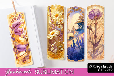 Vintage Scrapbook Bookmark Sublimation - Ephemera Bookmarks Sublimation OrangeBrushStudio 