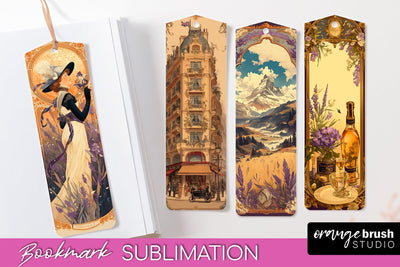 Vintage Scrapbook Bookmark Sublimation - Ephemera Bookmarks Sublimation OrangeBrushStudio 
