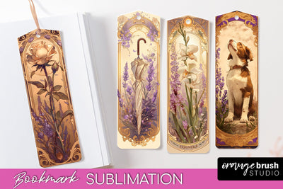 Vintage Scrapbook Bookmark Sublimation - Ephemera Bookmarks Sublimation OrangeBrushStudio 