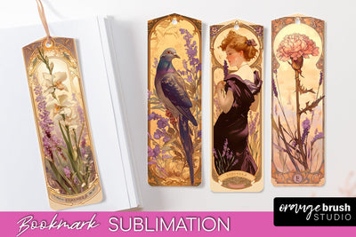 Vintage Scrapbook Bookmark Sublimation - Ephemera Bookmarks Sublimation OrangeBrushStudio 