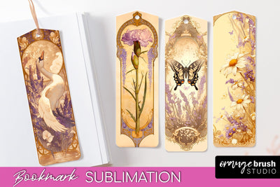 Vintage Scrapbook Bookmark Sublimation - Ephemera Bookmarks Sublimation OrangeBrushStudio 