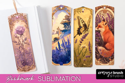 Vintage Scrapbook Bookmark Sublimation - Ephemera Bookmarks Sublimation OrangeBrushStudio 