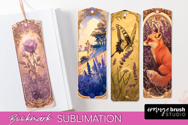 Vintage Scrapbook Bookmark Sublimation - Ephemera Bookmarks Sublimation OrangeBrushStudio 