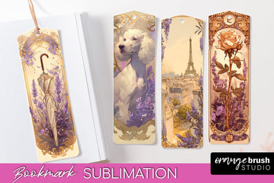 Vintage Scrapbook Bookmark Sublimation - Ephemera Bookmarks Sublimation OrangeBrushStudio 