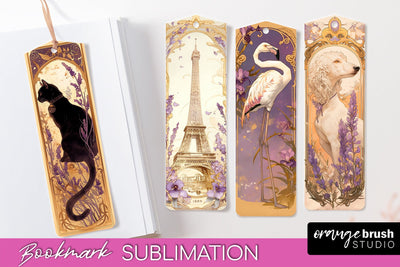 Vintage Scrapbook Bookmark Sublimation - Ephemera Bookmarks Sublimation OrangeBrushStudio 