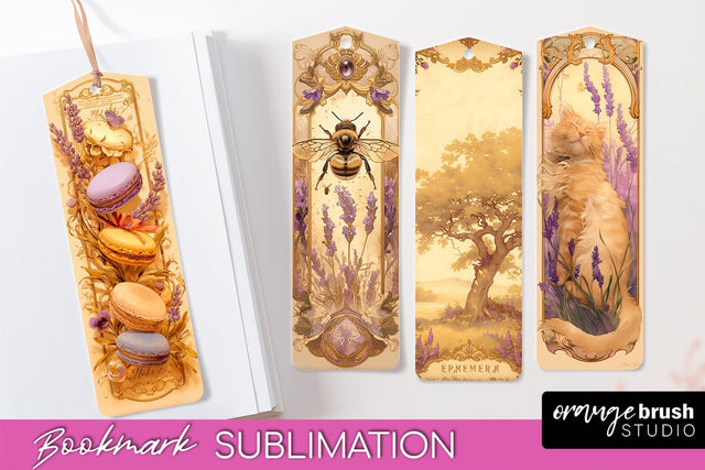Vintage Scrapbook Bookmark Sublimation - Ephemera Bookmarks Sublimation OrangeBrushStudio 