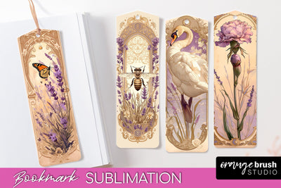 Vintage Scrapbook Bookmark Sublimation - Ephemera Bookmarks Sublimation OrangeBrushStudio 