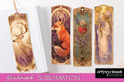 Vintage Scrapbook Bookmark Sublimation - Ephemera Bookmarks Sublimation OrangeBrushStudio 