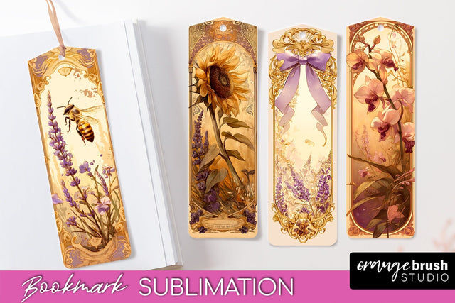 Vintage Scrapbook Bookmark Sublimation - Ephemera Bookmarks Sublimation OrangeBrushStudio 