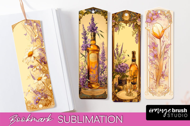 Vintage Scrapbook Bookmark Sublimation - Ephemera Bookmarks Sublimation OrangeBrushStudio 