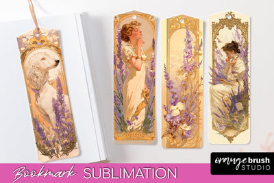 Vintage Scrapbook Bookmark Sublimation - Ephemera Bookmarks Sublimation OrangeBrushStudio 
