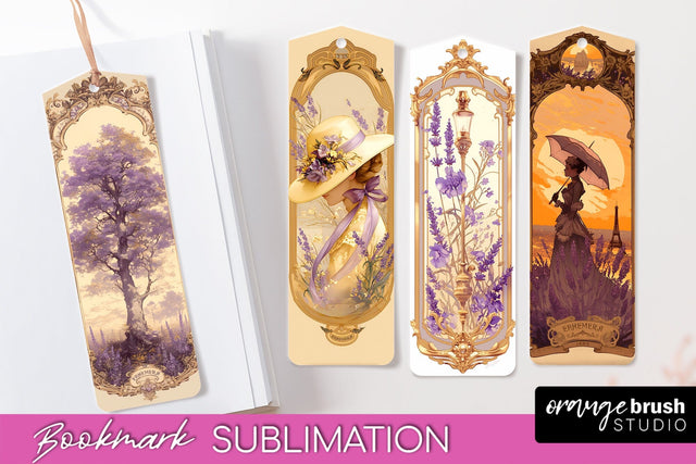 Vintage Scrapbook Bookmark Sublimation - Ephemera Bookmarks Sublimation OrangeBrushStudio 