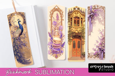 Vintage Scrapbook Bookmark Sublimation - Ephemera Bookmarks Sublimation OrangeBrushStudio 