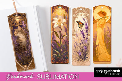 Vintage Scrapbook Bookmark Sublimation - Ephemera Bookmarks Sublimation OrangeBrushStudio 