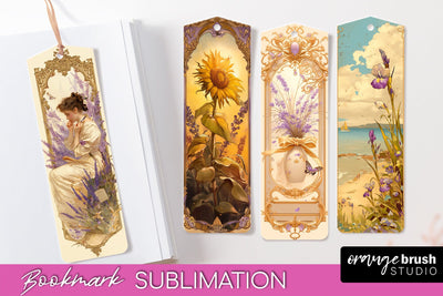 Vintage Scrapbook Bookmark Sublimation - Ephemera Bookmarks Sublimation OrangeBrushStudio 