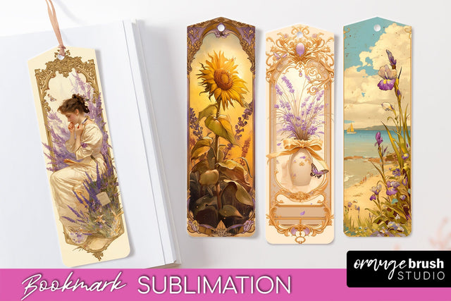 Vintage Scrapbook Bookmark Sublimation - Ephemera Bookmarks Sublimation OrangeBrushStudio 