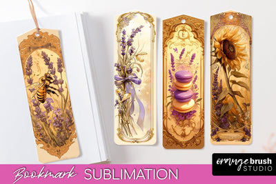 Vintage Scrapbook Bookmark Sublimation - Ephemera Bookmarks Sublimation OrangeBrushStudio 