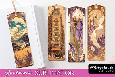 Vintage Scrapbook Bookmark Sublimation - Ephemera Bookmarks Sublimation OrangeBrushStudio 