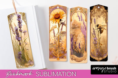 Vintage Scrapbook Bookmark Sublimation - Ephemera Bookmarks Sublimation OrangeBrushStudio 