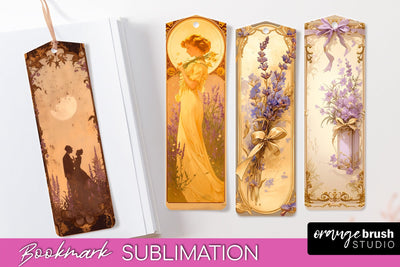 Vintage Scrapbook Bookmark Sublimation - Ephemera Bookmarks Sublimation OrangeBrushStudio 