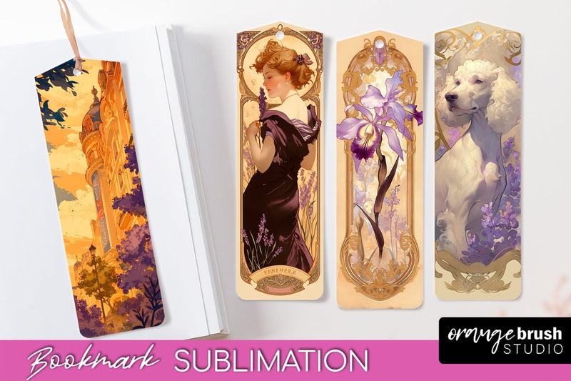 Vintage Scrapbook Bookmark Sublimation - Ephemera Bookmarks Sublimation OrangeBrushStudio 